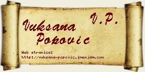 Vuksana Popović vizit kartica